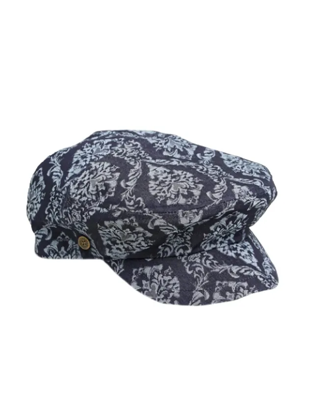 The Twist Paperboy Cap - Navy Tapestry sold by Fallen Broken Street