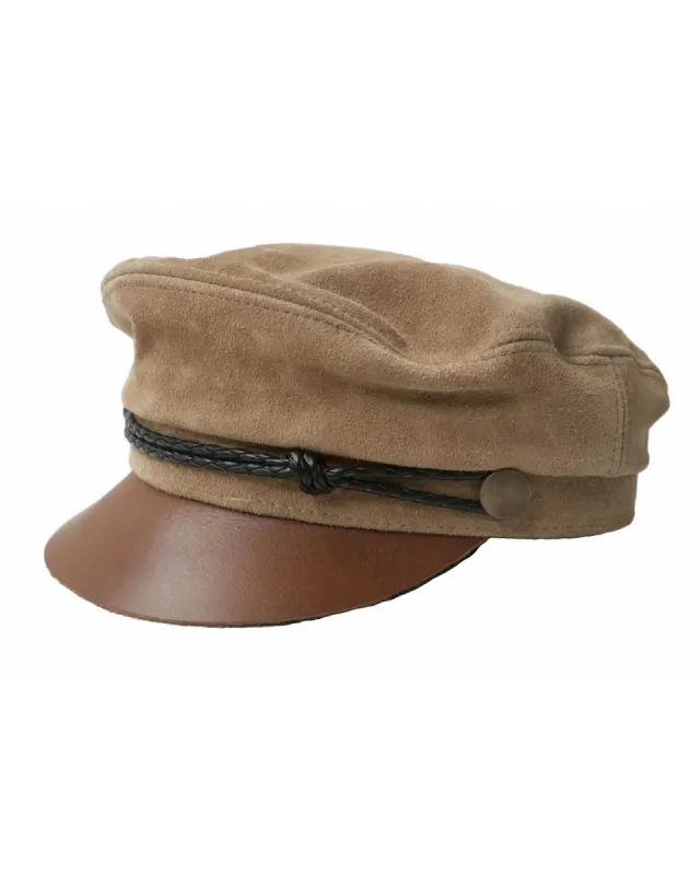 The Suede Bowie Cap - Beige/Brown sold by Fallen Broken Street