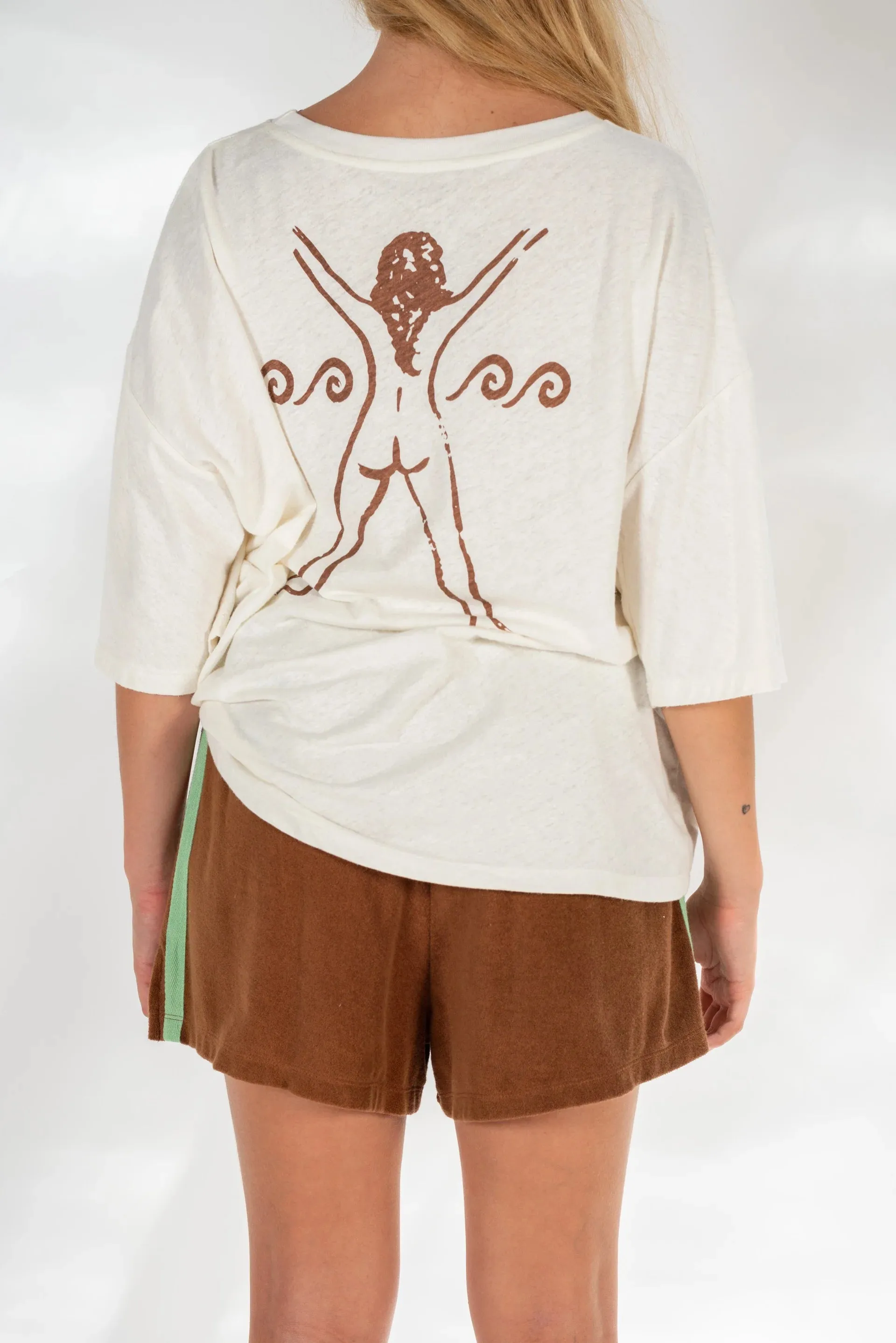 Terry Towelling Shorts - Brown with Mint Stripe sold by Fallen Broken Street product image thumbnail 3