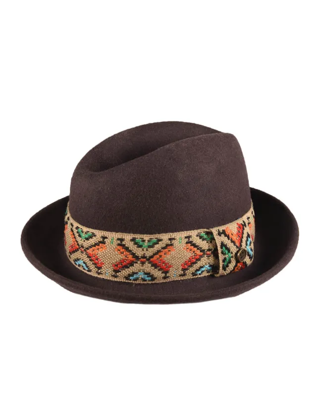 The New Shine Felt Hat - Chocolate sold by Fallen Broken Street