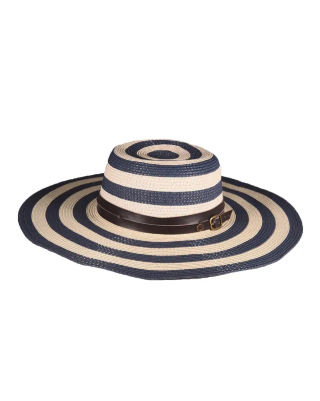 The Rolling Stone Straw Hat - Navy Stripe sold by Fallen Broken Street