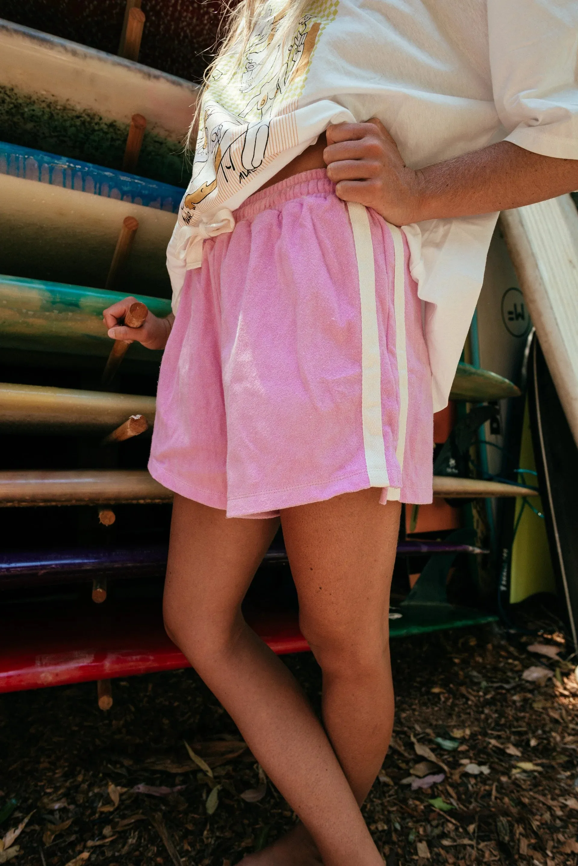 Terry Towelling Shorts in Pink sold by Fallen Broken Street product image thumbnail 2