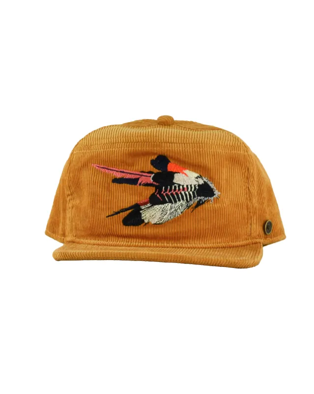 The Stash Cap – Cockatoo Feathers – Mustard Corduroy sold by Fallen Broken Street