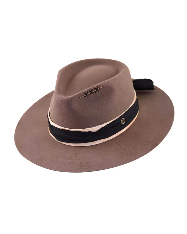 The Zephyr – Vintage Felt Hat in Taupe sold by Fallen Broken Street