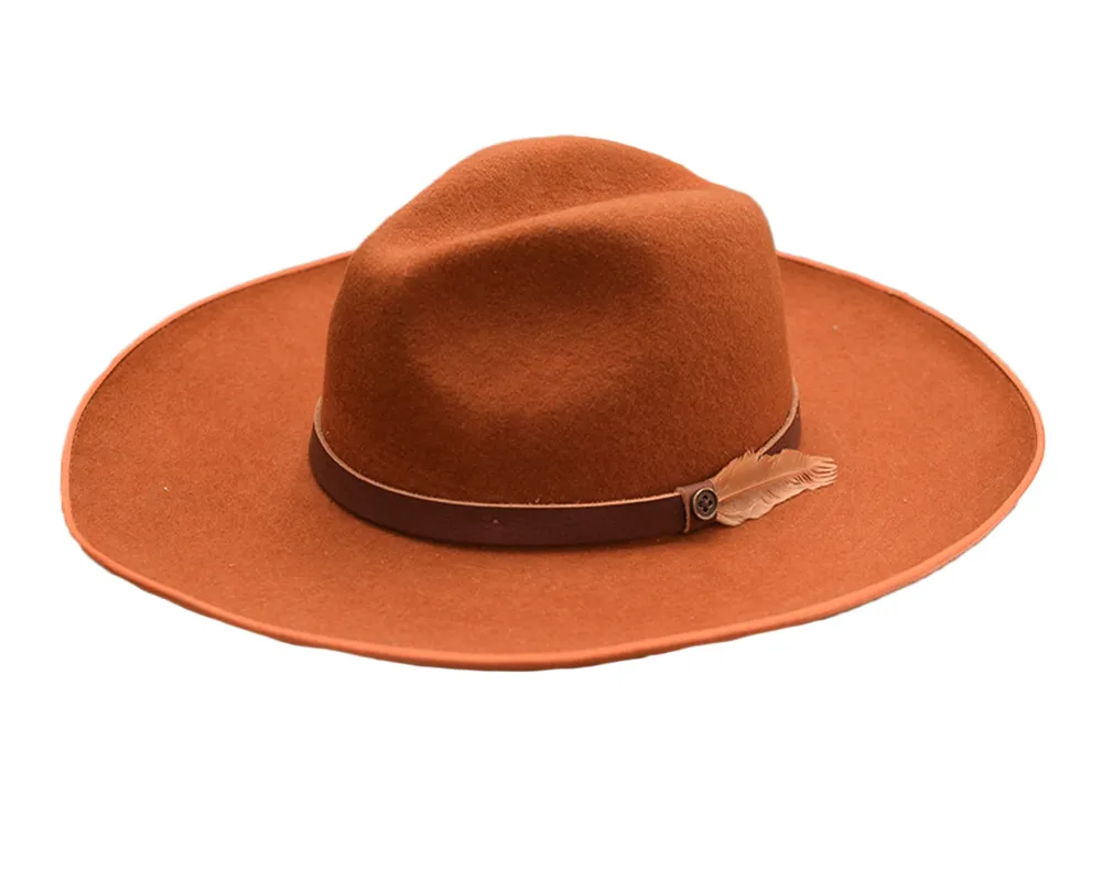 The Desperado Wide Felt Hat - Burnt Orange sold by Fallen Broken Street