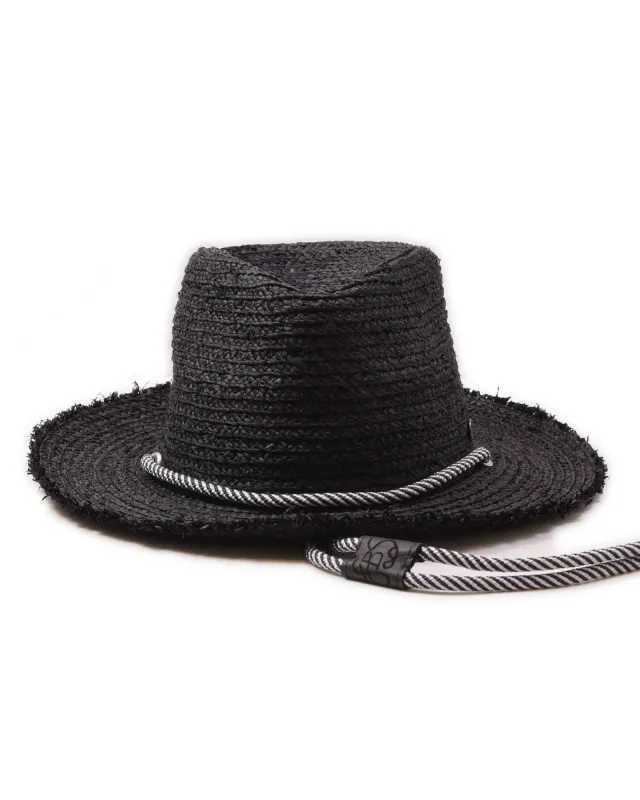 The Outrider Straw Hat – Black Raffia sold by Fallen Broken Street