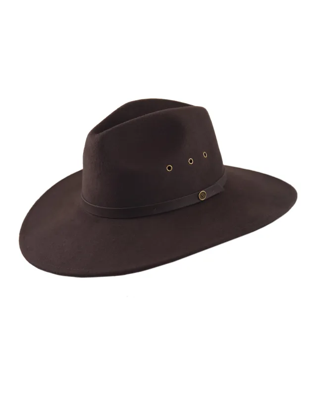 The Ratatat Wide Brim Felt Hat - Chocolate sold by Fallen Broken Street