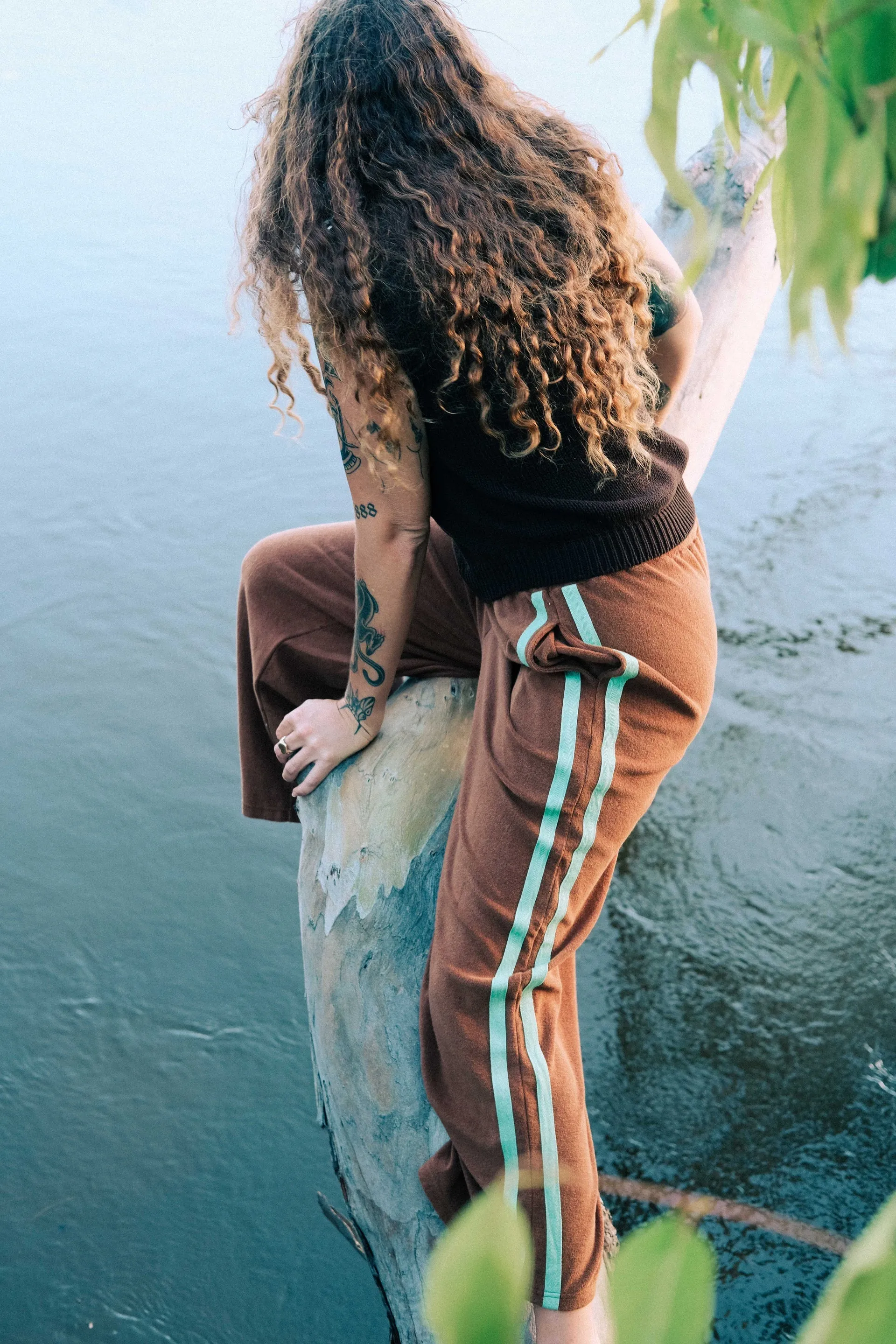Après Surf Pant Brown with Mint Stripe sold by Fallen Broken Street product image thumbnail 5