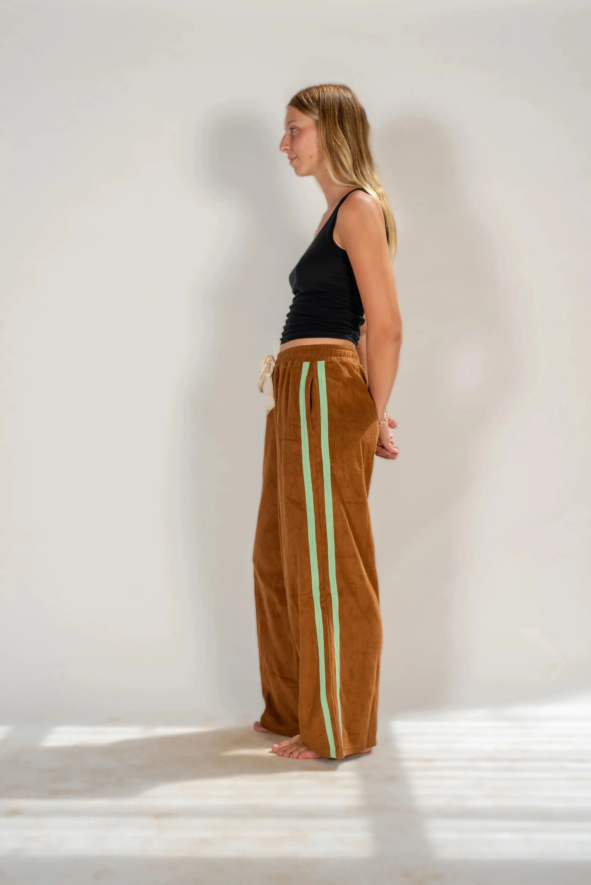 Après Surf Pant Brown with Mint Stripe sold by Fallen Broken Street product image thumbnail 3