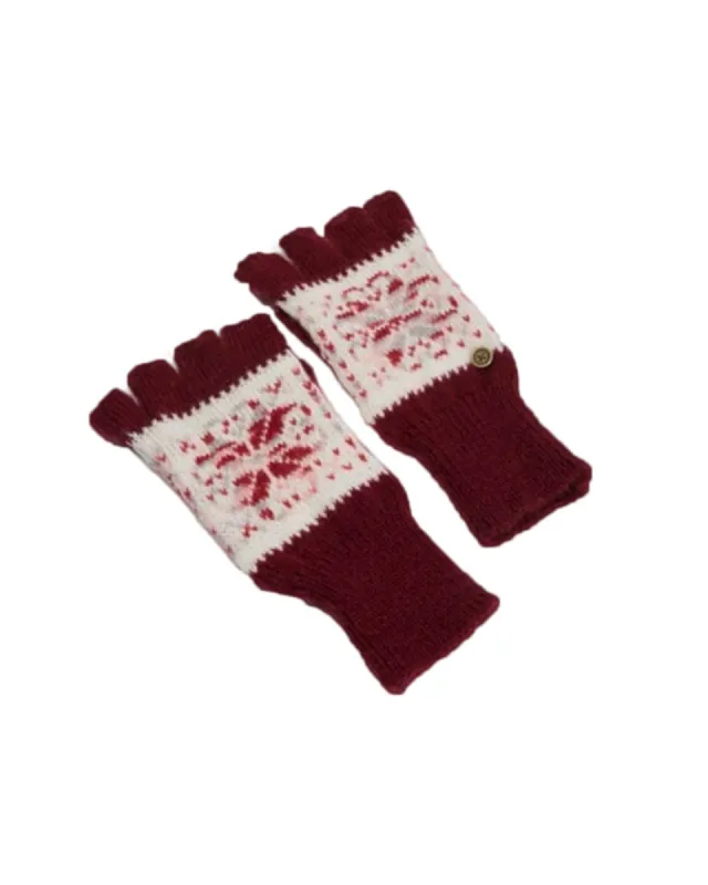 FallenBROKENstreet Fingerless Gloves – Maroon sold by Fallen Broken Street