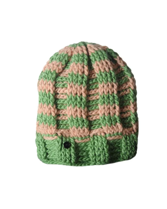 The Transend Stripes Beanie - GREEN/BEIGE sold by Fallen Broken Street
