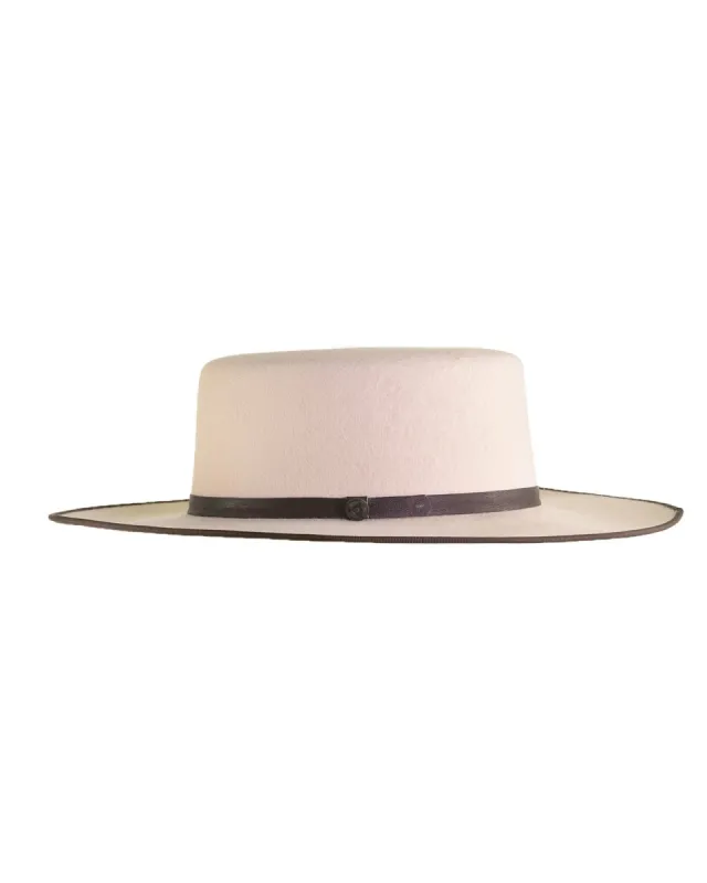 The TripTych Series Felt Hat - Square - Ivory/Brown sold by Fallen Broken Street