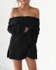 Off The Shoulder Mini Dress - Black sold by Old Sport