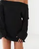 Off The Shoulder Mini Dress - Black sold by Old Sport