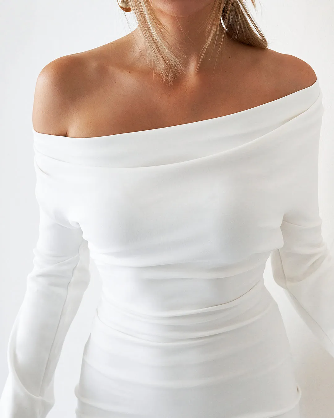 Cupro Long Sleeve Mini - White sold by Old Sport product image thumbnail 4