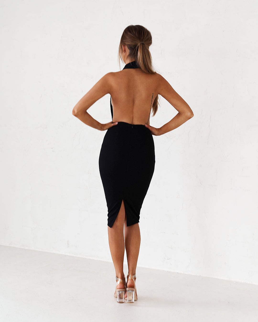 Backless Midi Dress - Black (Back Order) sold by Old Sport product image thumbnail 3