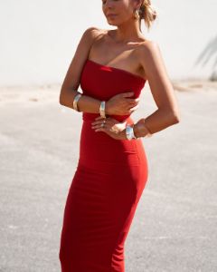 Power Mesh Maxi Skirt - Chilli (Back Order) sold by Old Sport
