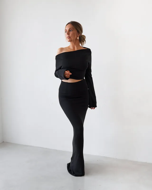 Cupro Maxi Skirt - Black sold by Old Sport