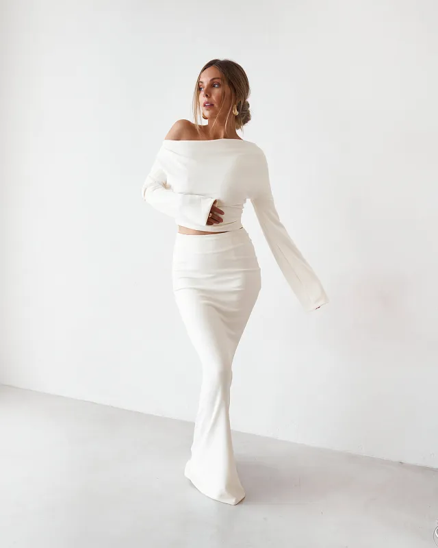 Cupro Maxi Skirt - Vintage White sold by Old Sport