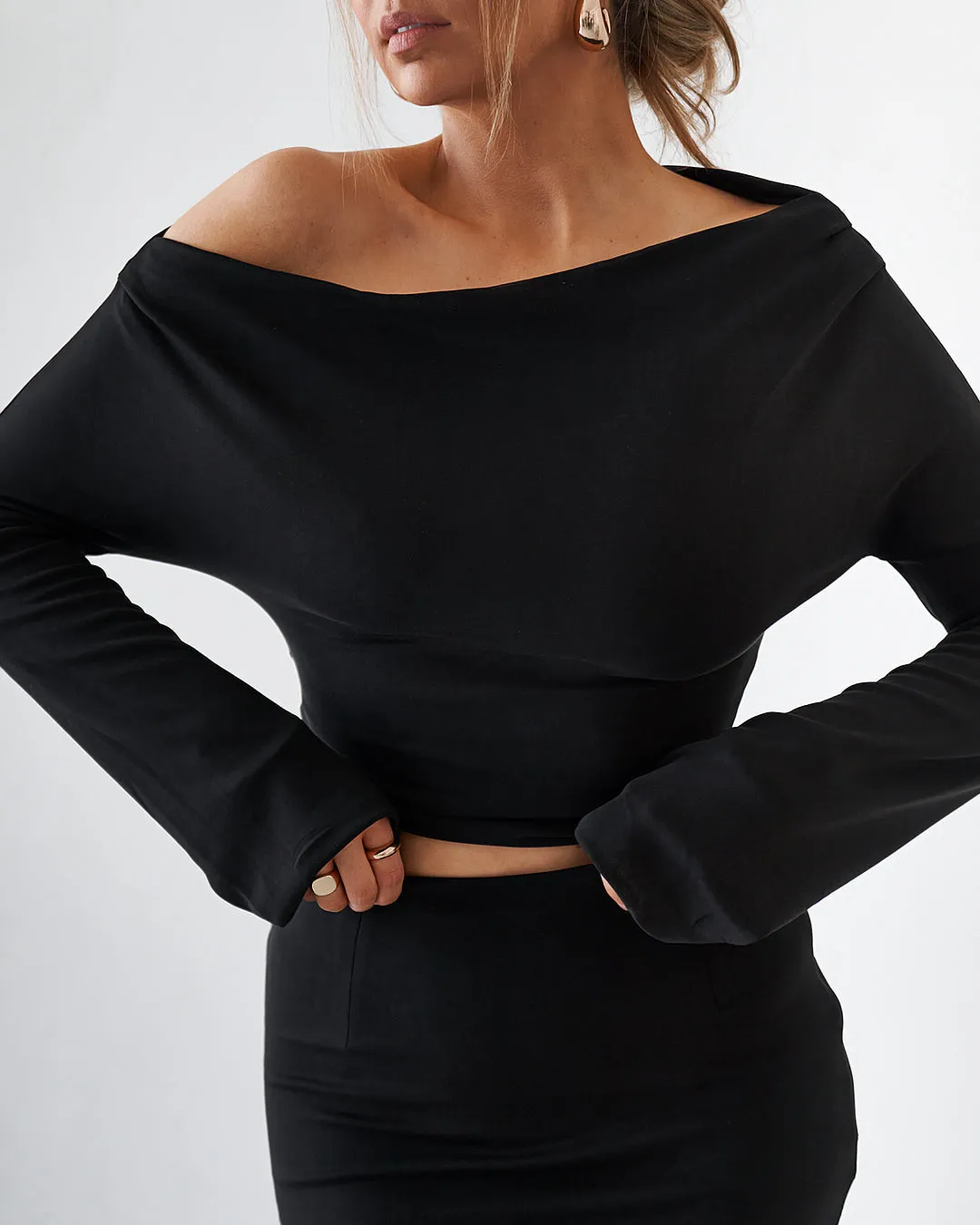 Cupro Long Sleeve Top - Black sold by Old Sport product image thumbnail 3