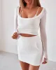 Sweat Mini Skirt - Milk sold by Old Sport