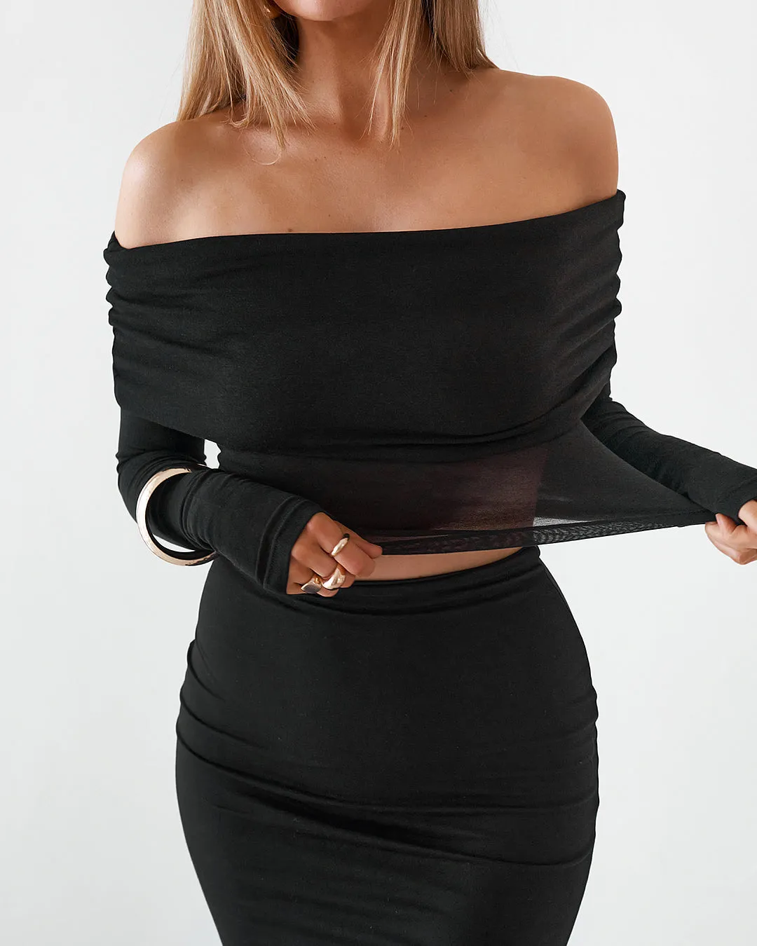 Sheer Long Sleeve Top - Black sold by Old Sport product image thumbnail 5