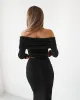Sheer Long Sleeve Top - Black sold by Old Sport