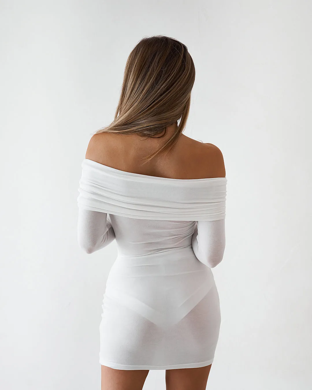 Sheer Mini Dress - White sold by Old Sport product image thumbnail 2