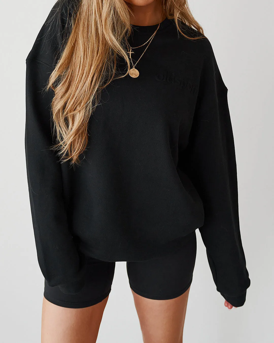 Embossed Crewneck Sweatshirt - Black sold by Old Sport product image thumbnail 4