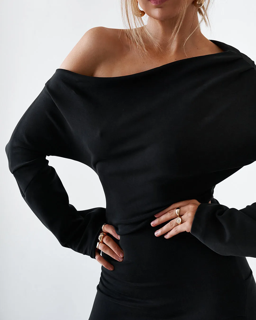 Cupro Long Sleeve Mini - Black sold by Old Sport product image thumbnail 4