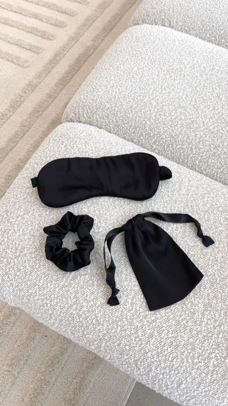 Harper Eye Mask & Scrunchie - Black sold by Billy J