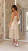 Baina Midi Dress - Beige / White sold by Billy J