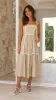 Baina Midi Dress - Beige / White sold by Billy J