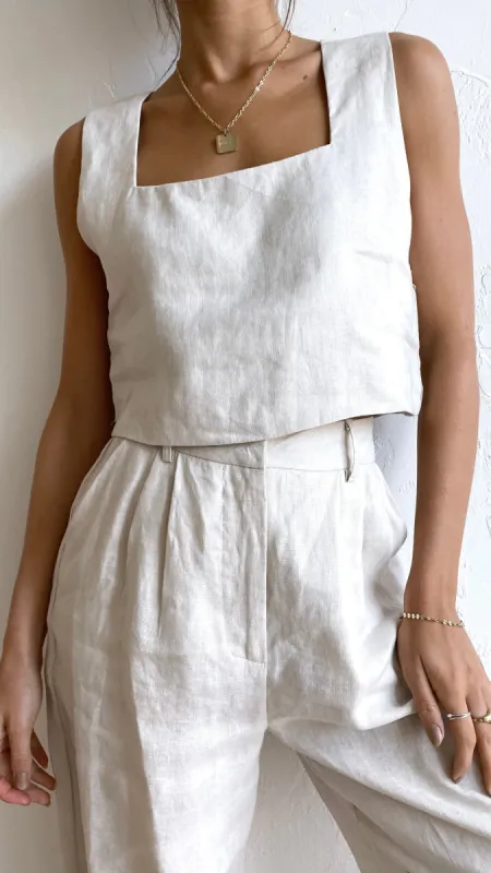 Tillie Crop Top - Oatmeal sold by Billy J