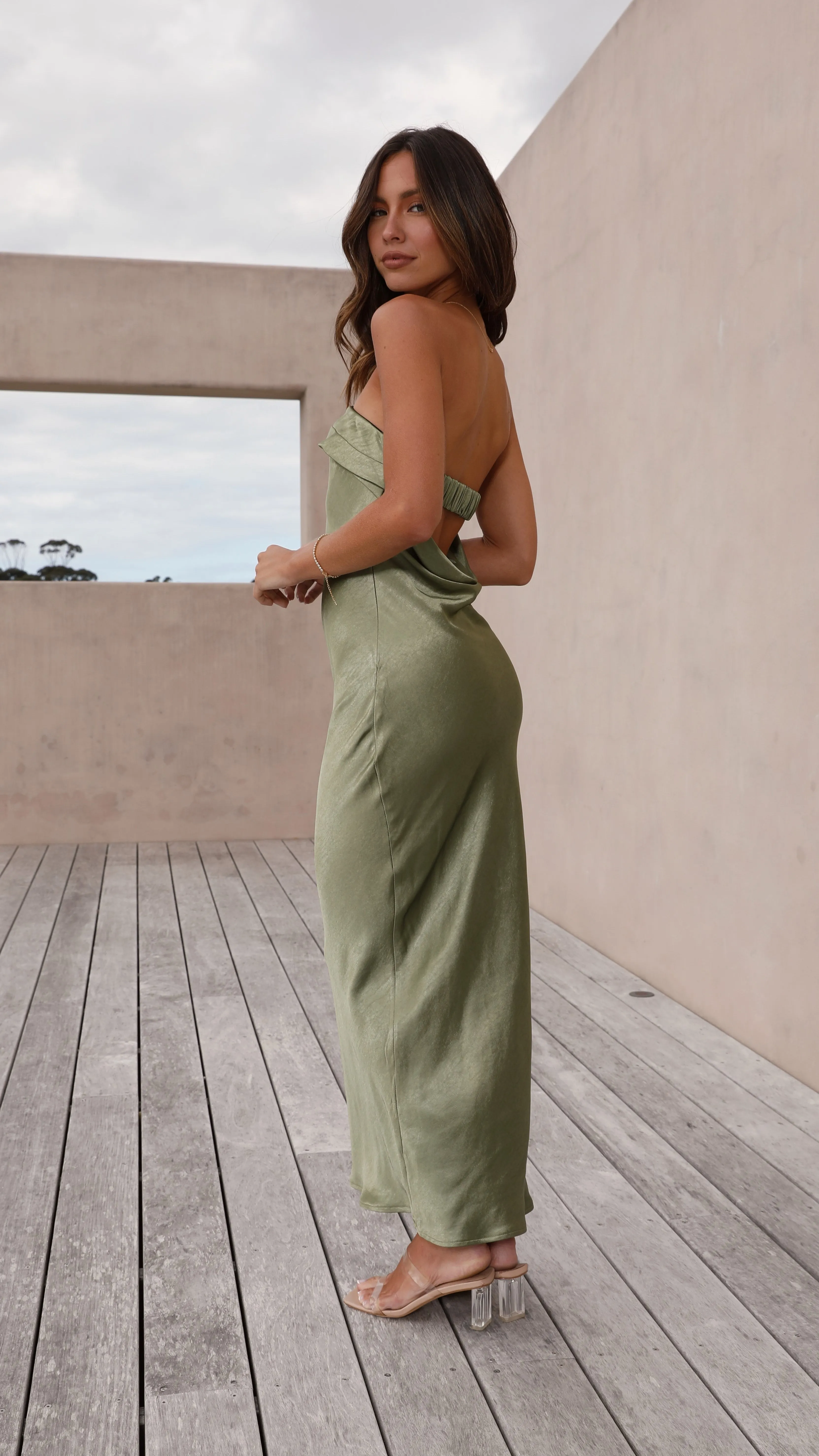 Gisele Maxi Dress - Olive sold by Billy J product image thumbnail 4