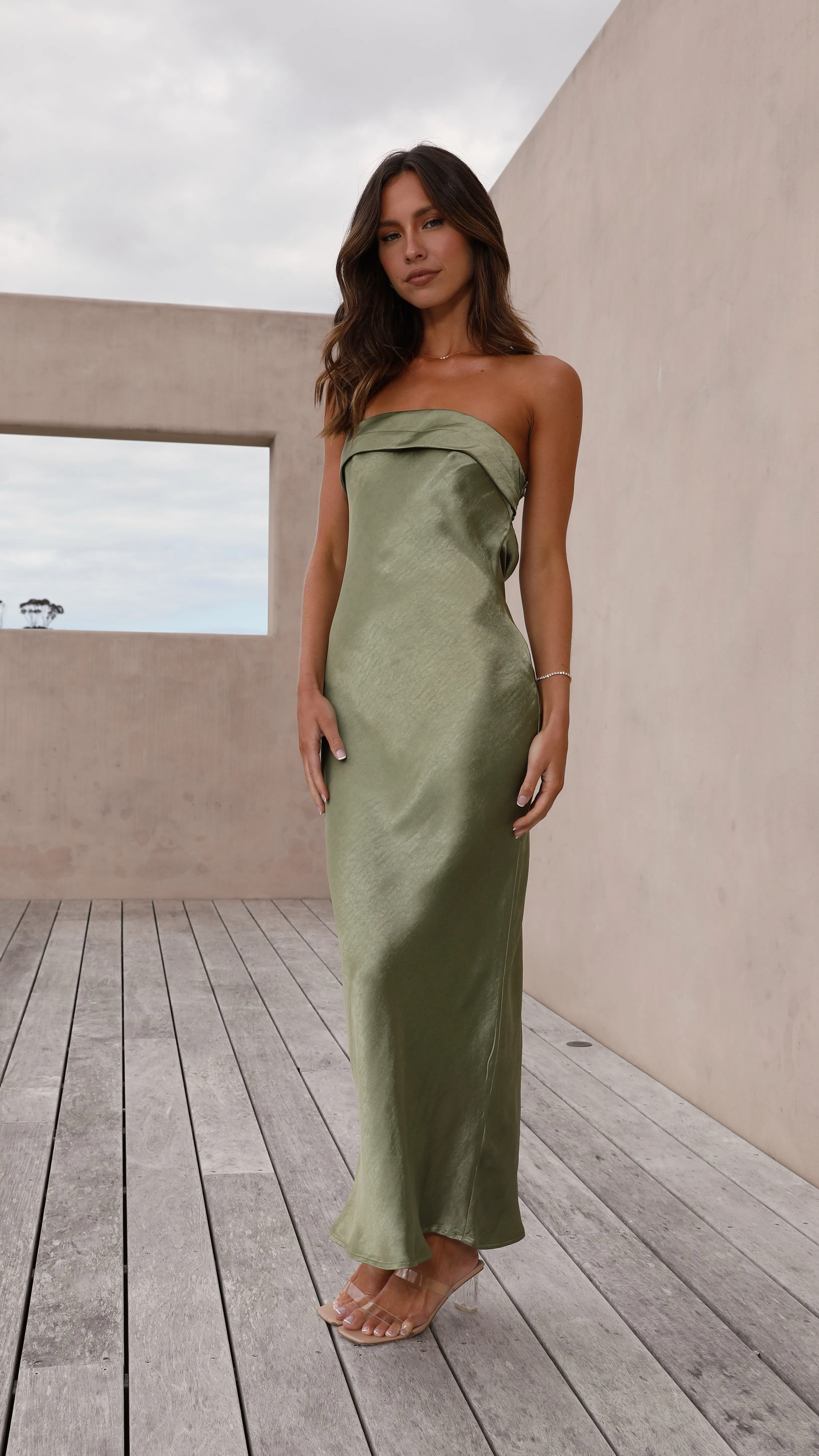 Gisele Maxi Dress - Olive sold by Billy J product image thumbnail 3