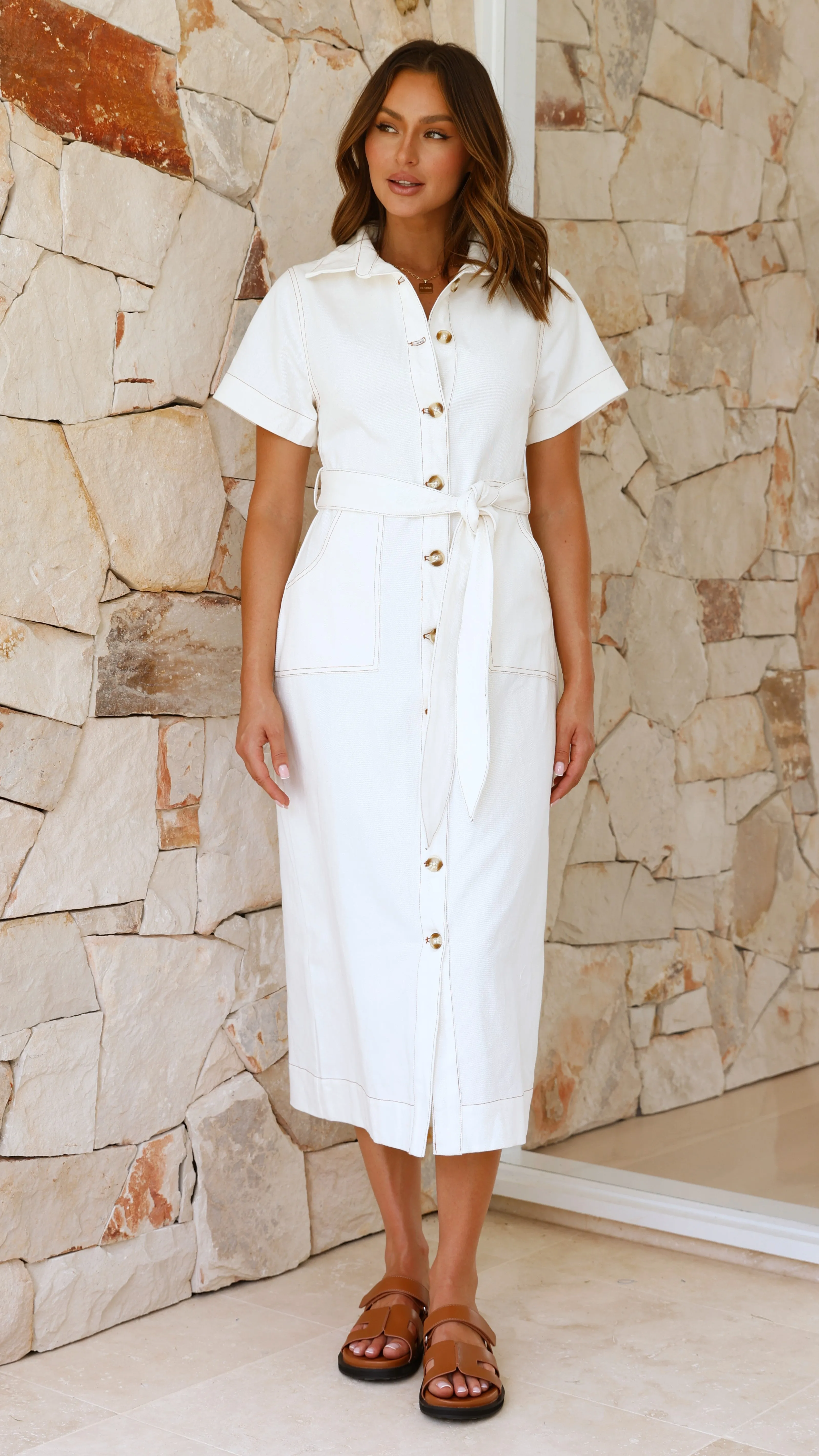 Nicole Midi Dress - Ivory sold by Billy J product image thumbnail 4