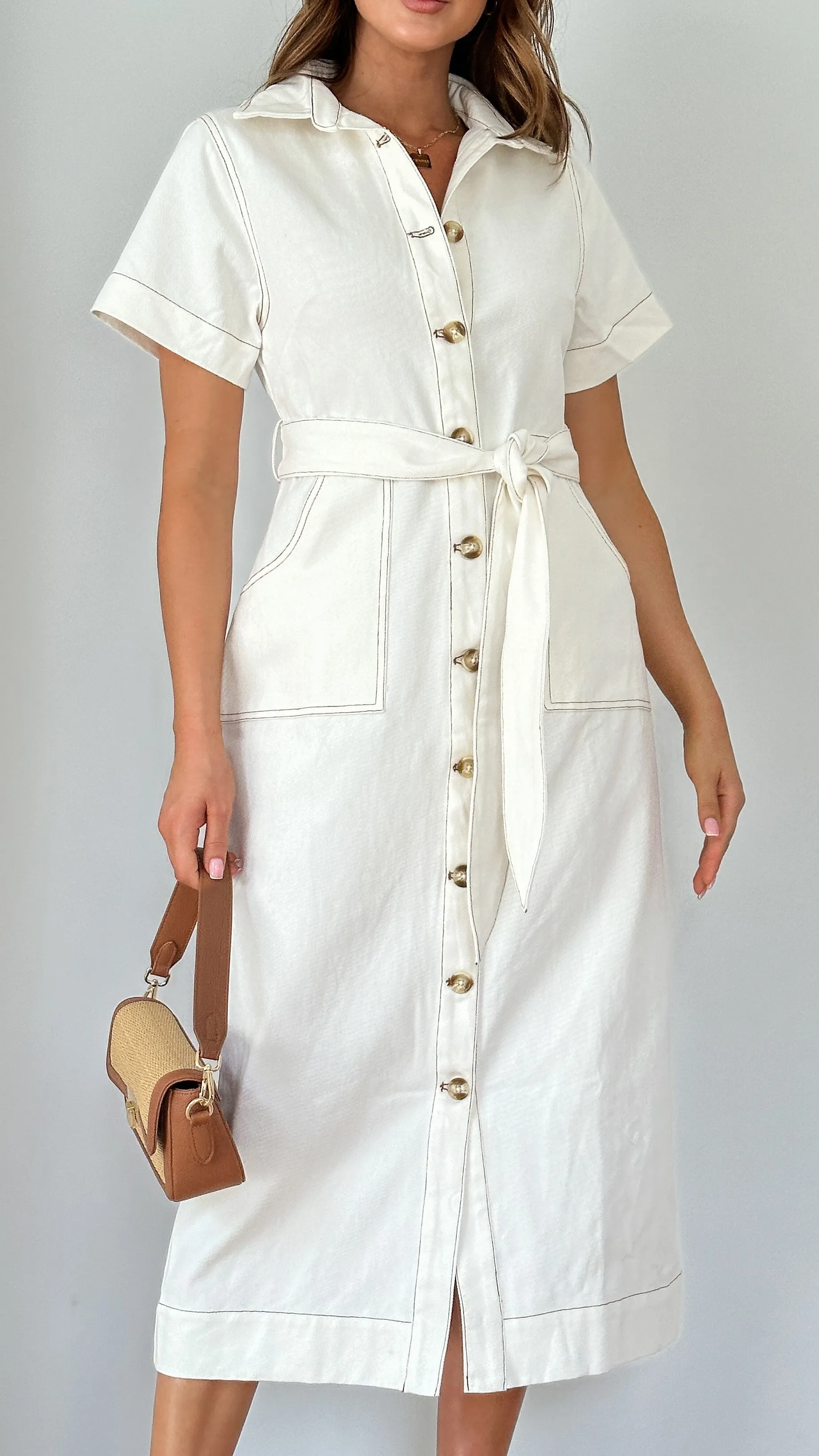 Nicole Midi Dress - Ivory sold by Billy J product image thumbnail 3