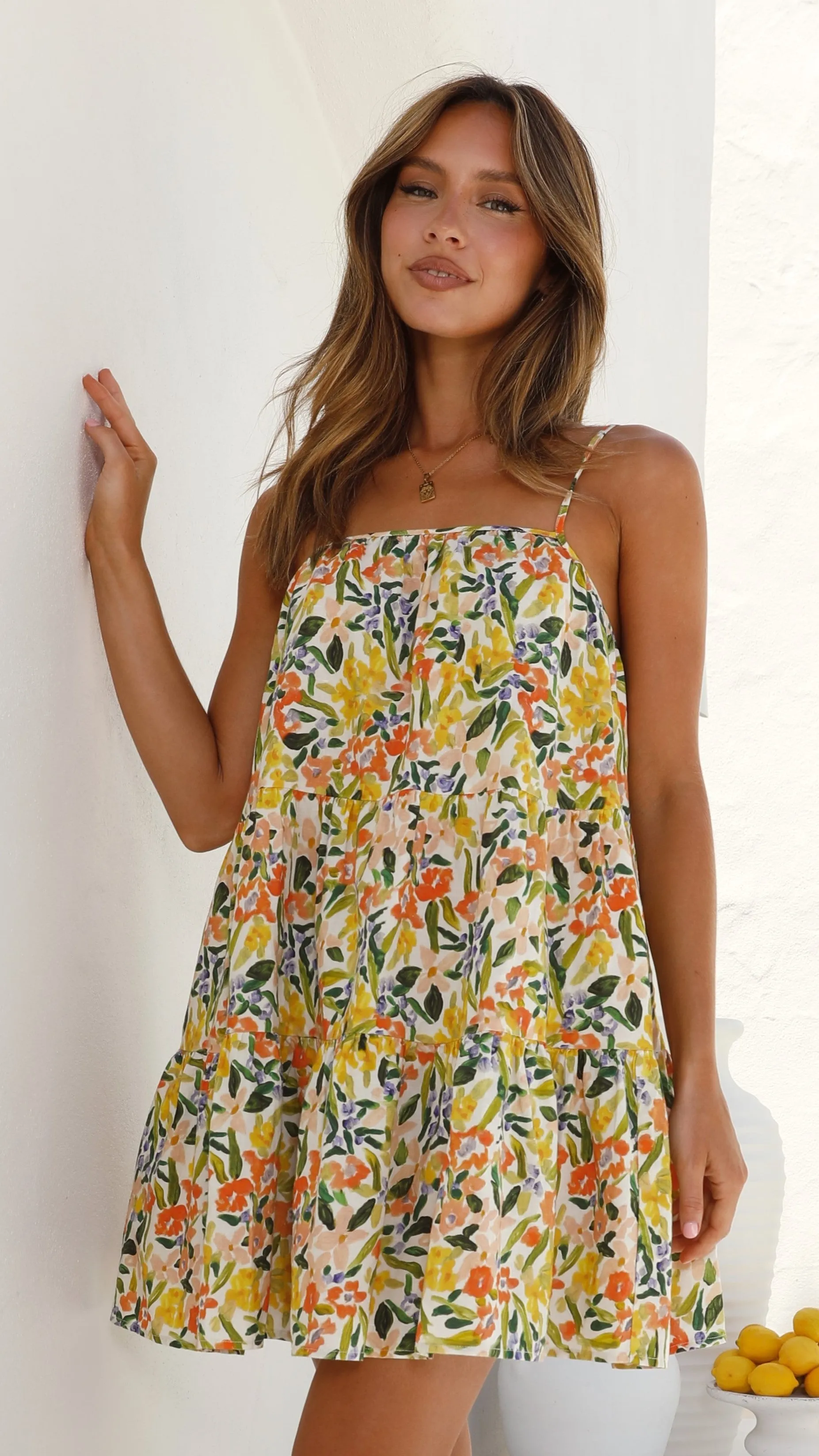Audrie Mini Dress - Lemon Floral sold by Billy J product image thumbnail 5