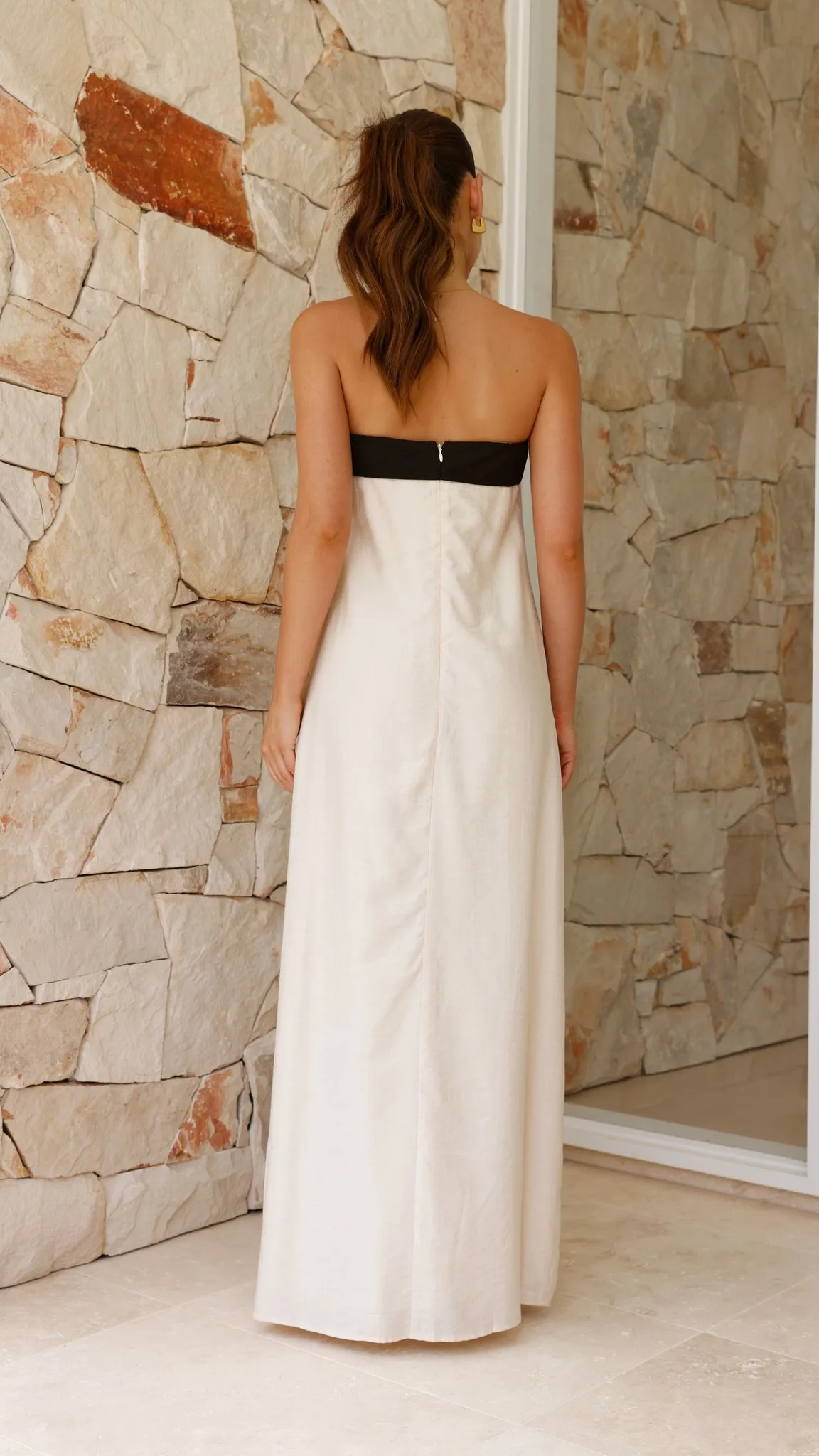 Lydia Maxi Dress - Cream/Black sold by Billy J product image thumbnail 2