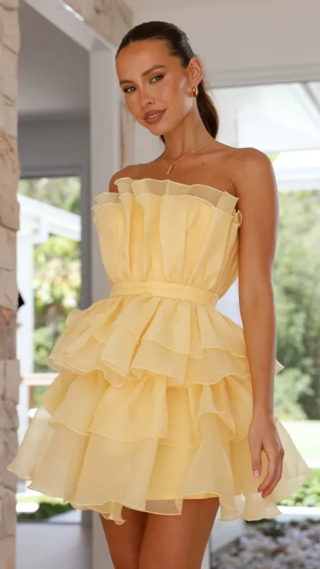 Vallerina Mini Dress - Yellow sold by Billy J