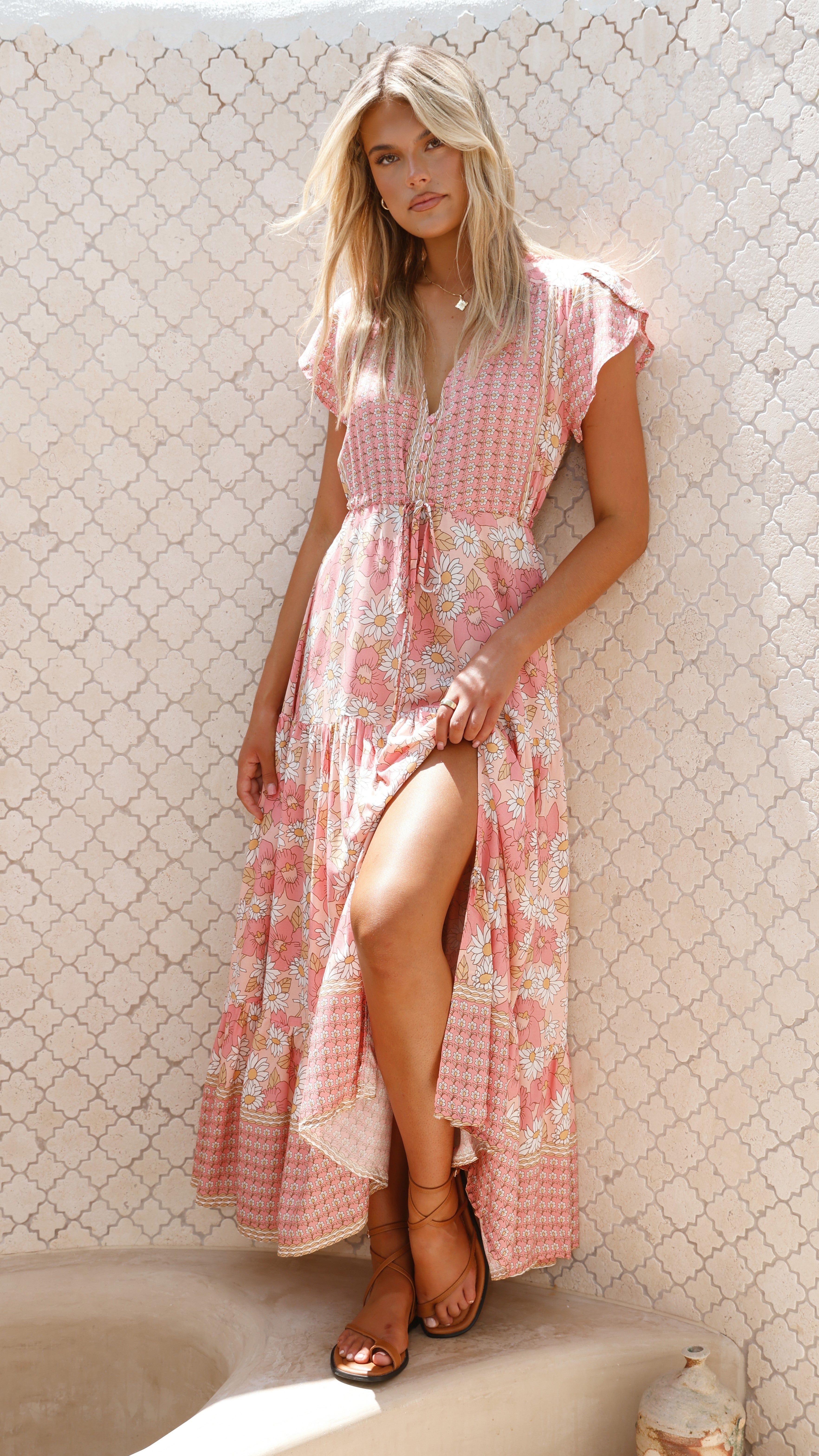 Melissa Maxi Dress - Juliets Garden Print sold by Billy J