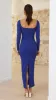 Gidja Long Sleeve Maxi Dress - Blue / Cream sold by Billy J