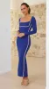 Gidja Long Sleeve Maxi Dress - Blue / Cream sold by Billy J
