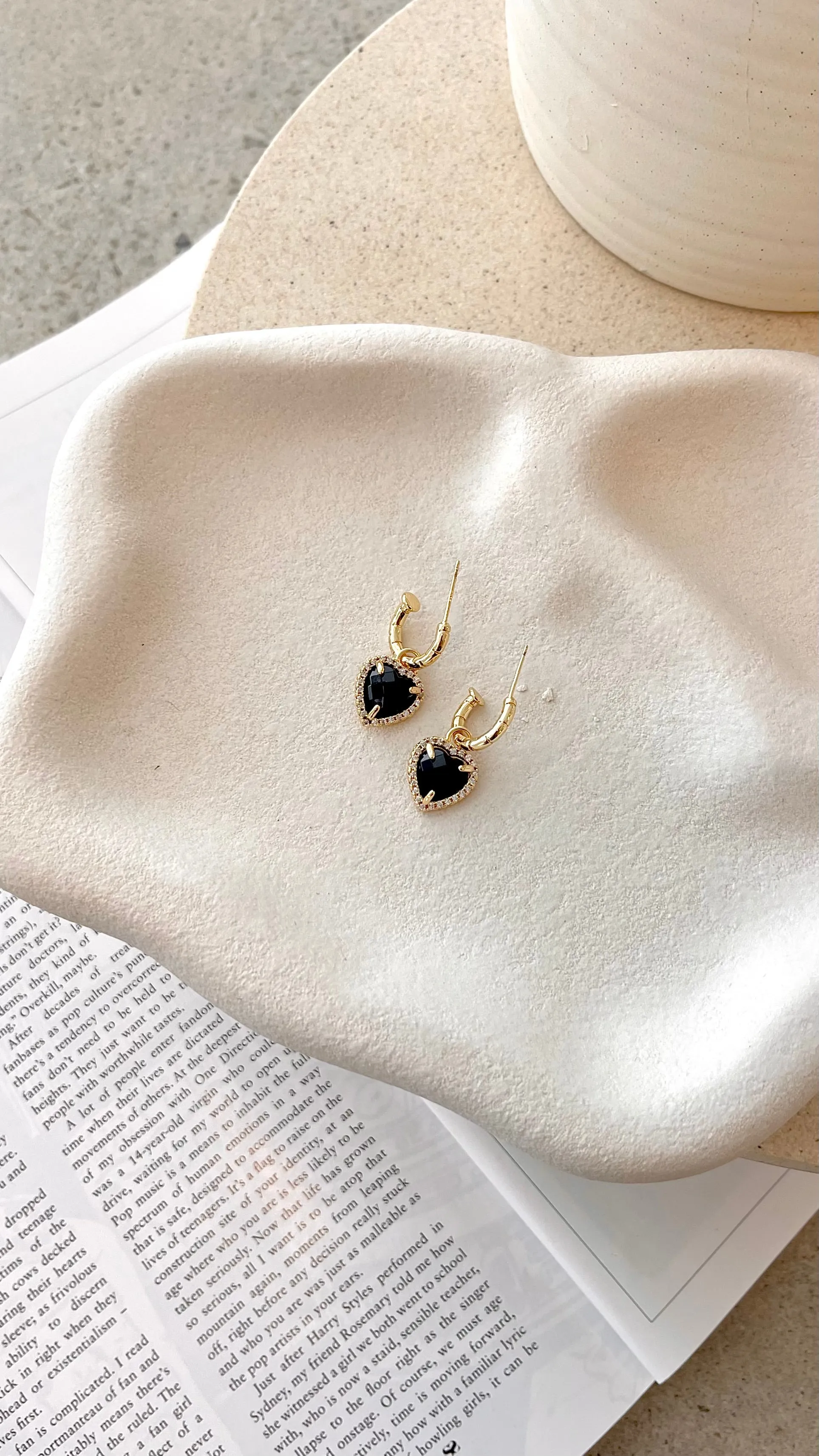 Dominica Earrings - Gold/Onyx sold by Billy J product image thumbnail 4