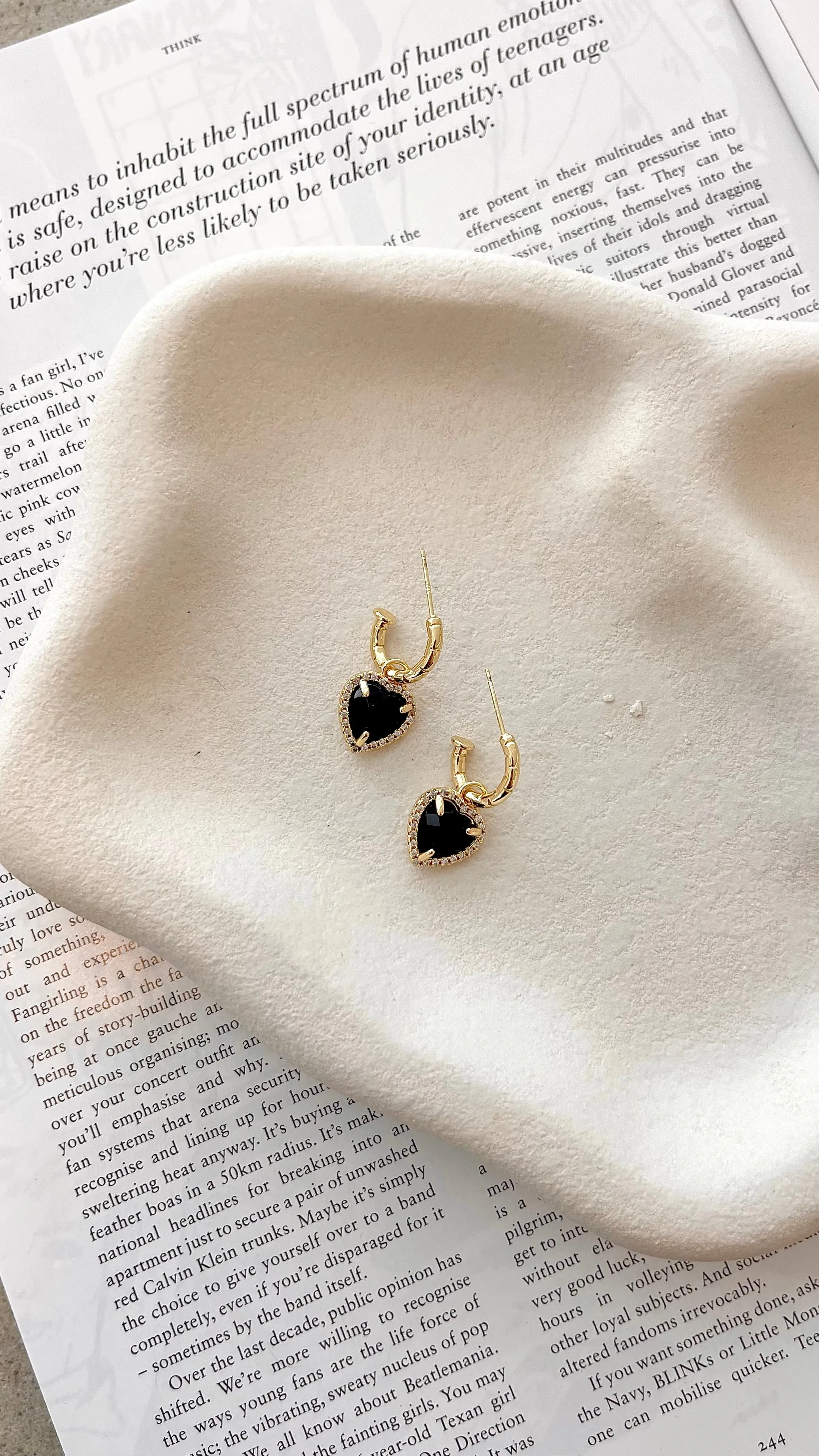 Dominica Earrings - Gold/Onyx sold by Billy J product image thumbnail 3