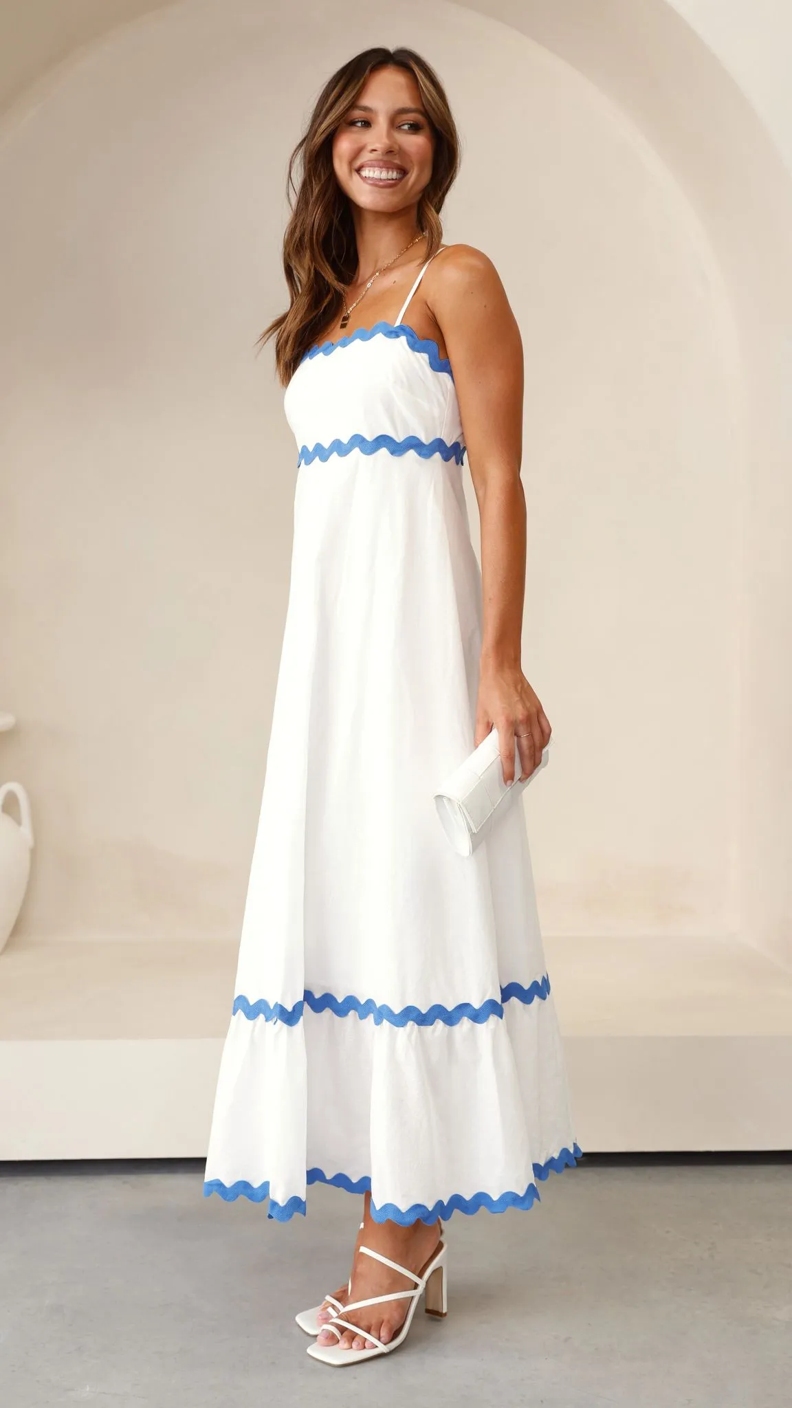 Brodey Midi Dress - White / Blue sold by Billy J product image thumbnail 3