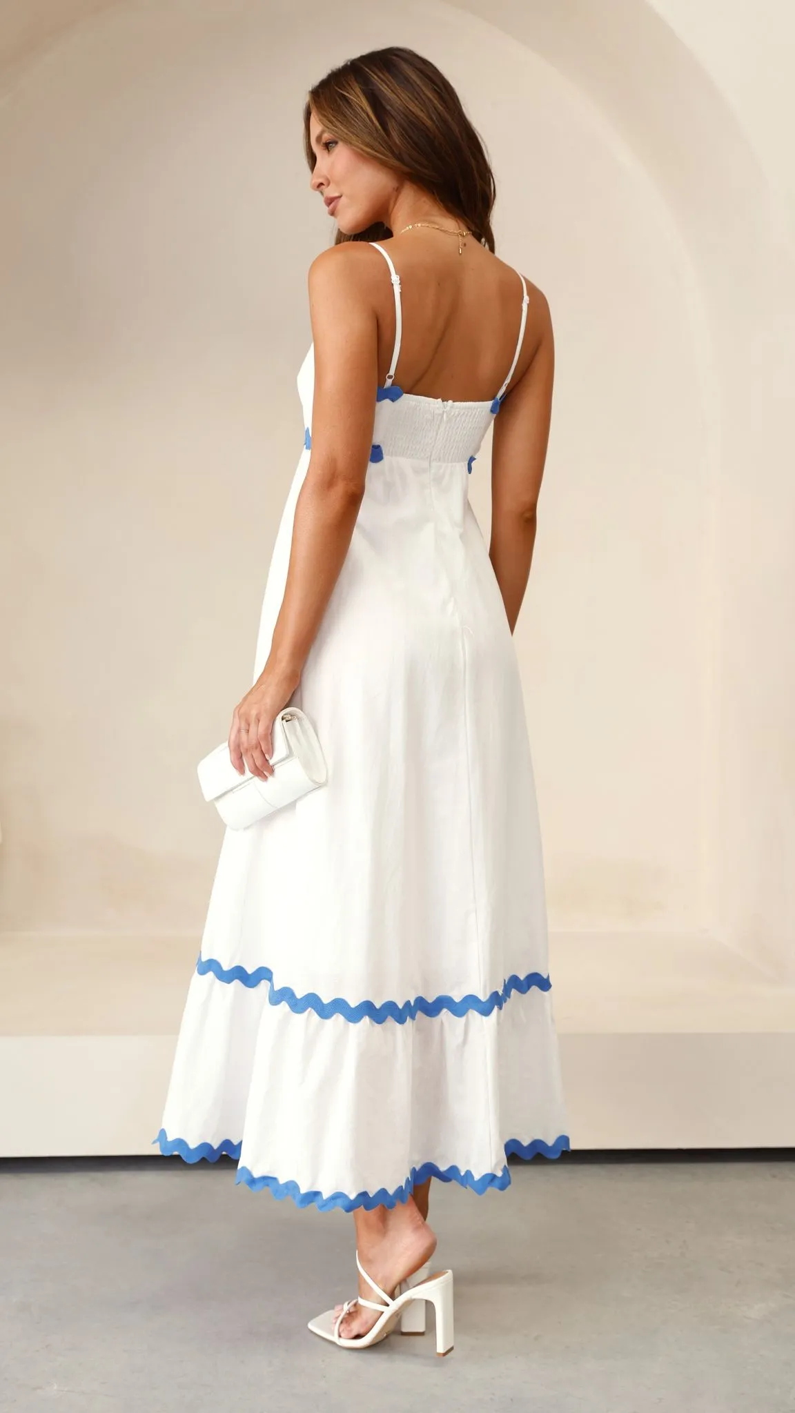 Brodey Midi Dress - White / Blue sold by Billy J product image thumbnail 2