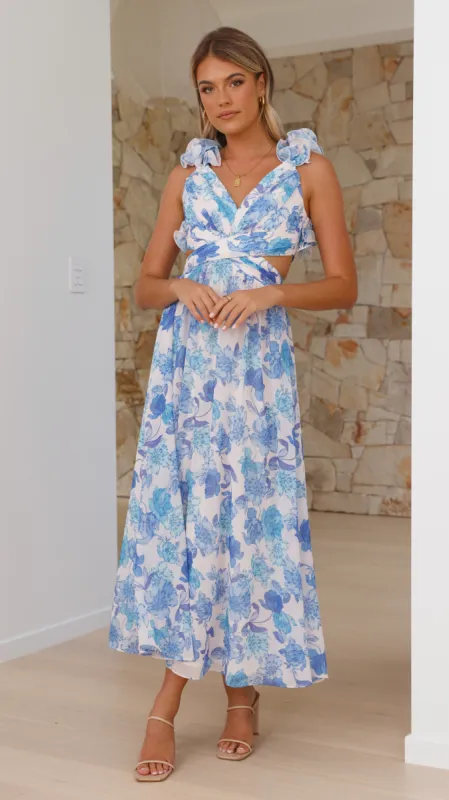 Galilhai Maxi Dress - Blue Floral sold by Billy J