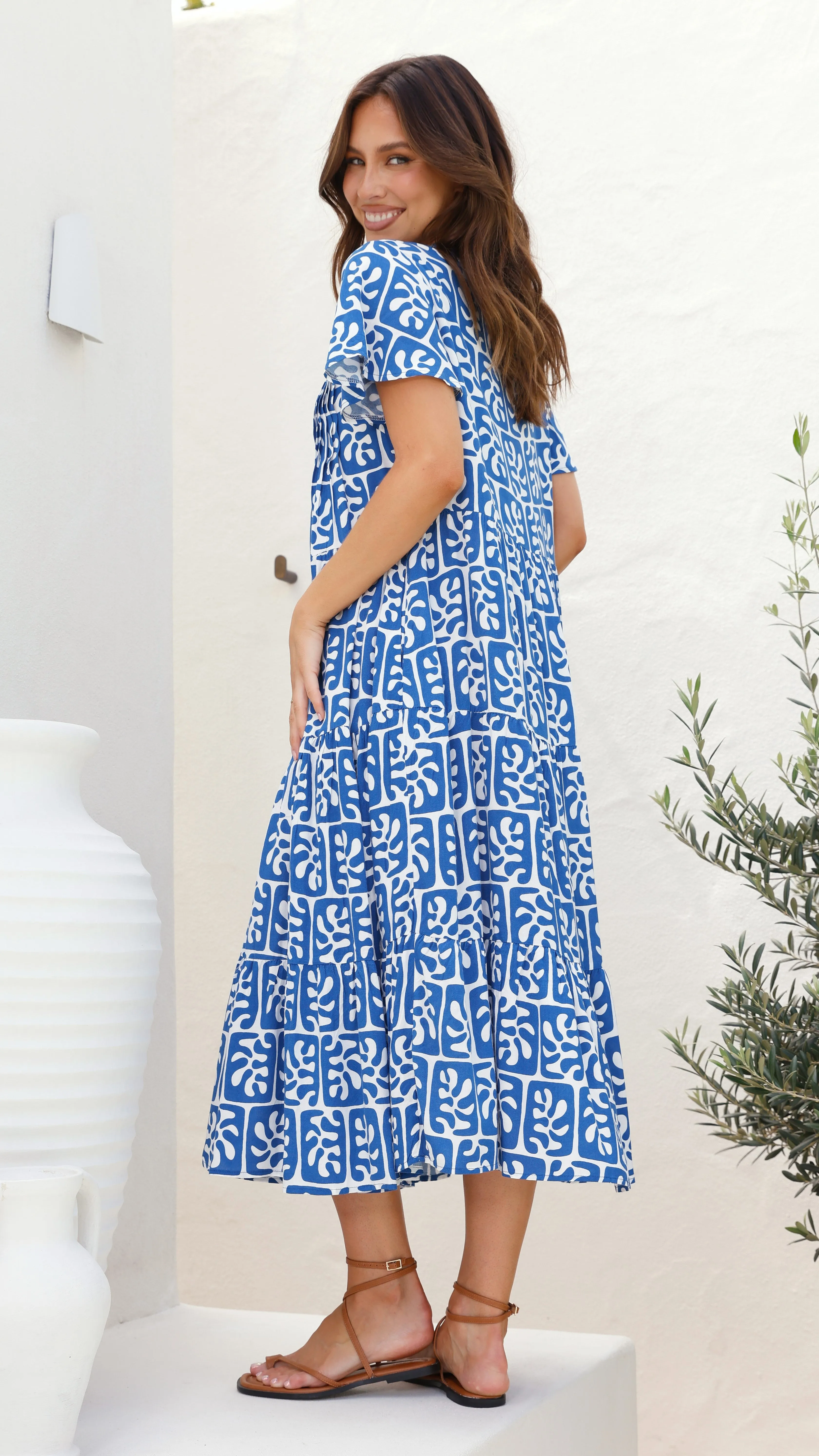 Irie Midi Dress - Blue Print sold by Billy J product image thumbnail 2